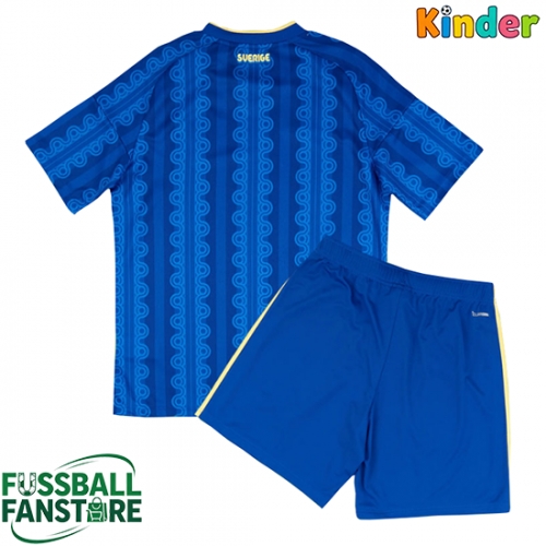 Schweden Replik Auswärtstrikot Kinder WM 2026 Kurzarm (+ Kurze Hosen)